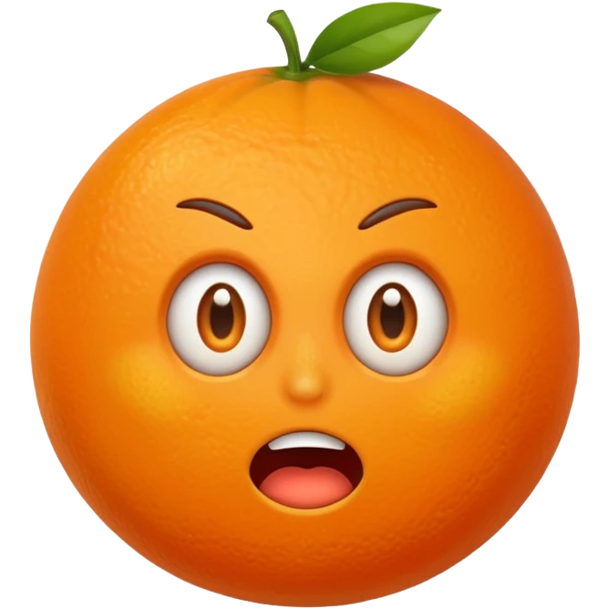 Orange with scared face emoji