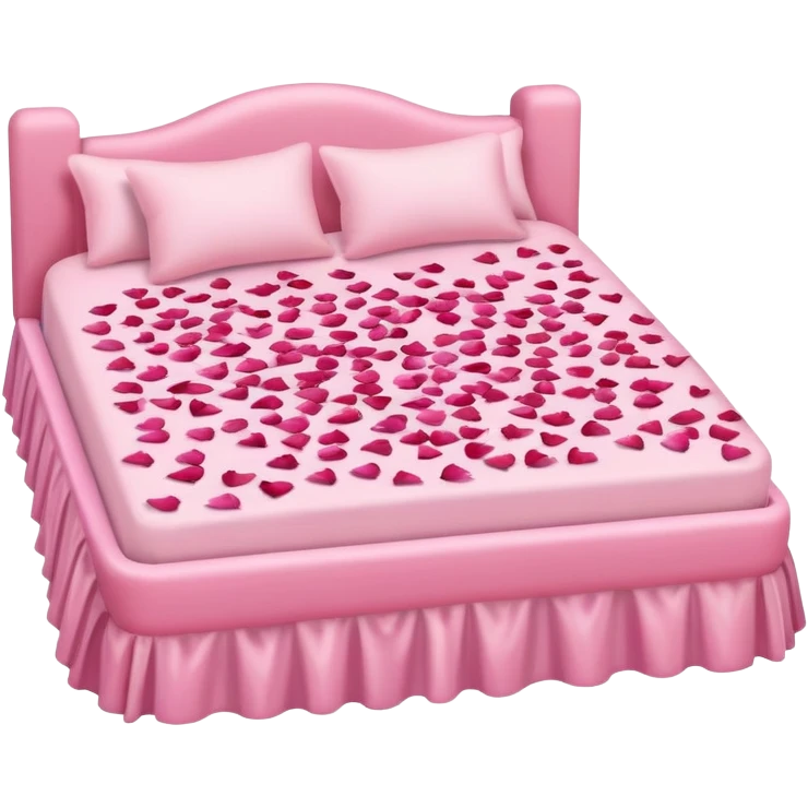 Pink bed with rose petals emoji