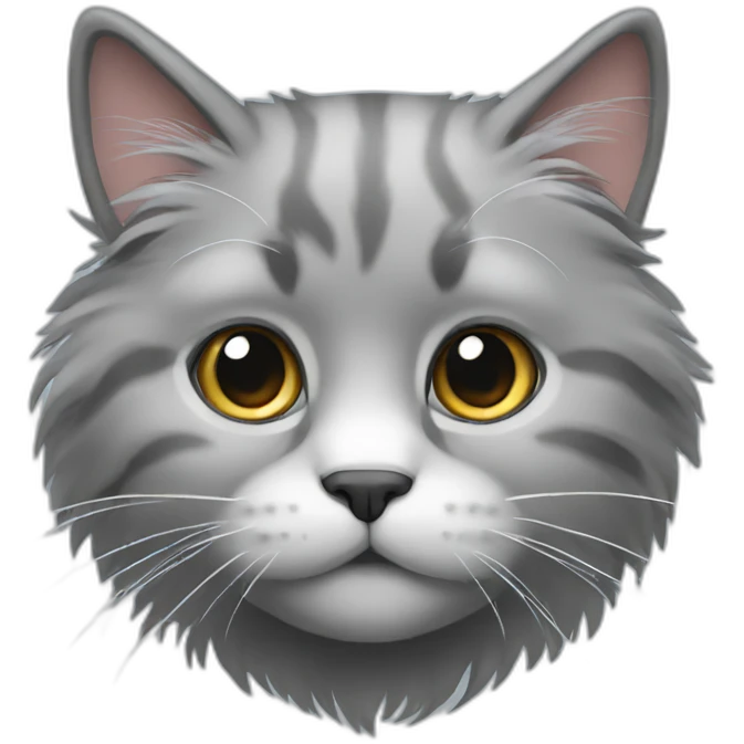 fluffy gray cat emoji