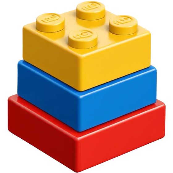 stack of three LEGO bricks in different colors emoji