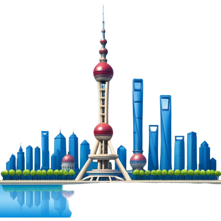Shanghai Oriental Pearl Tower with a blue sky background emoji