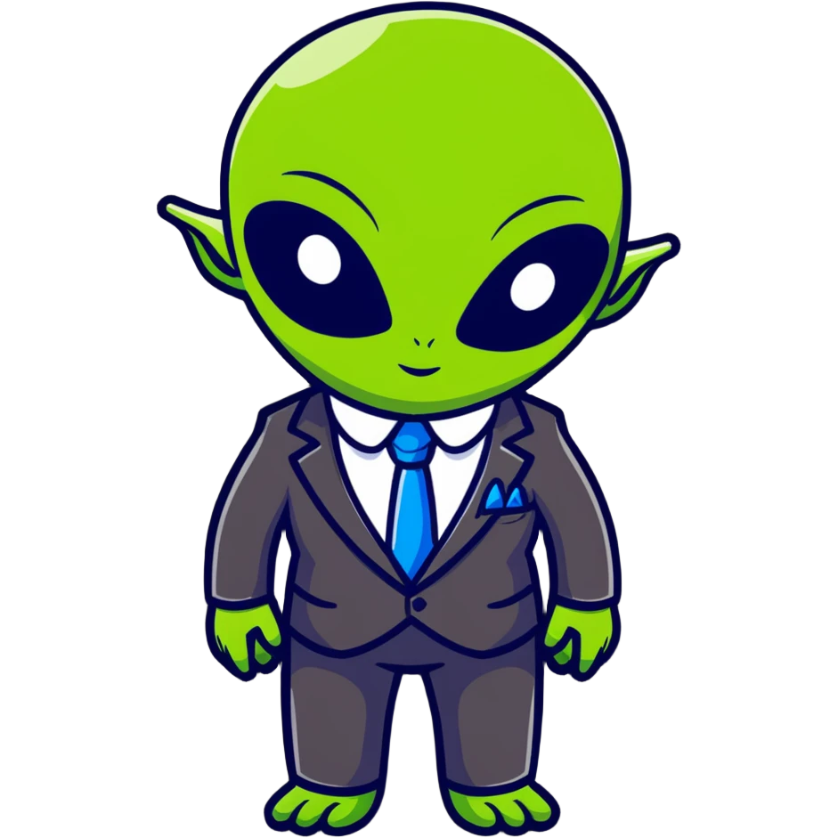 alien in a suit emoji