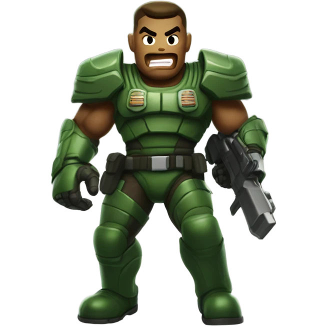 Doomguy charging toward you emoji