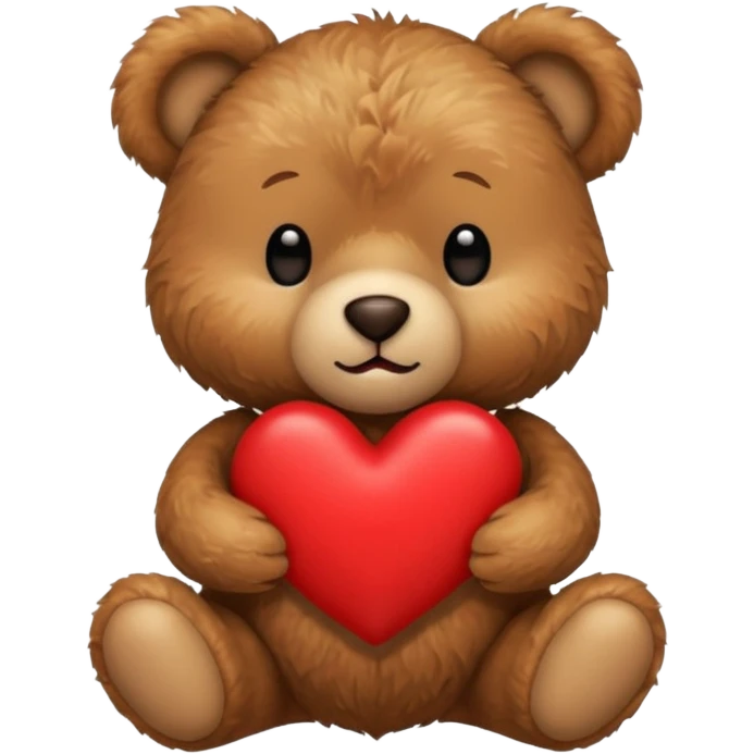 Teddy bear with a heart in her arms emoji