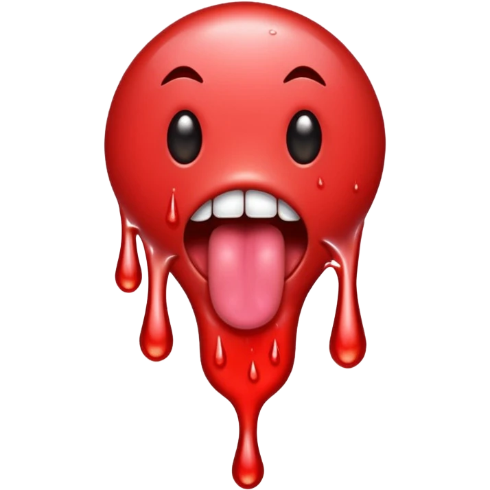 Tongue dripping wet emoji