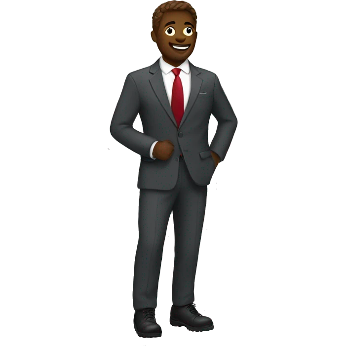 hiking in a suit emoji