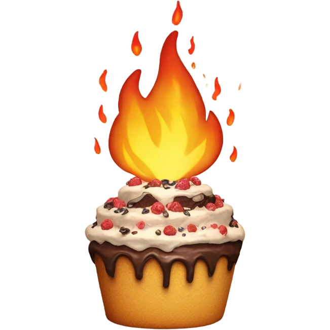 An entire cake that’s on fire emoji