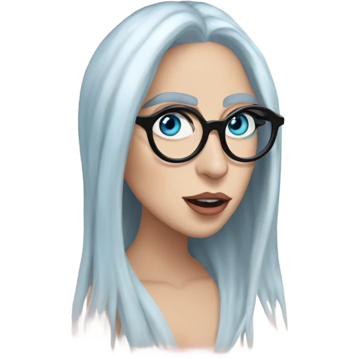 :lady-gaga-sing: blue eyes wearing glasses  emoji