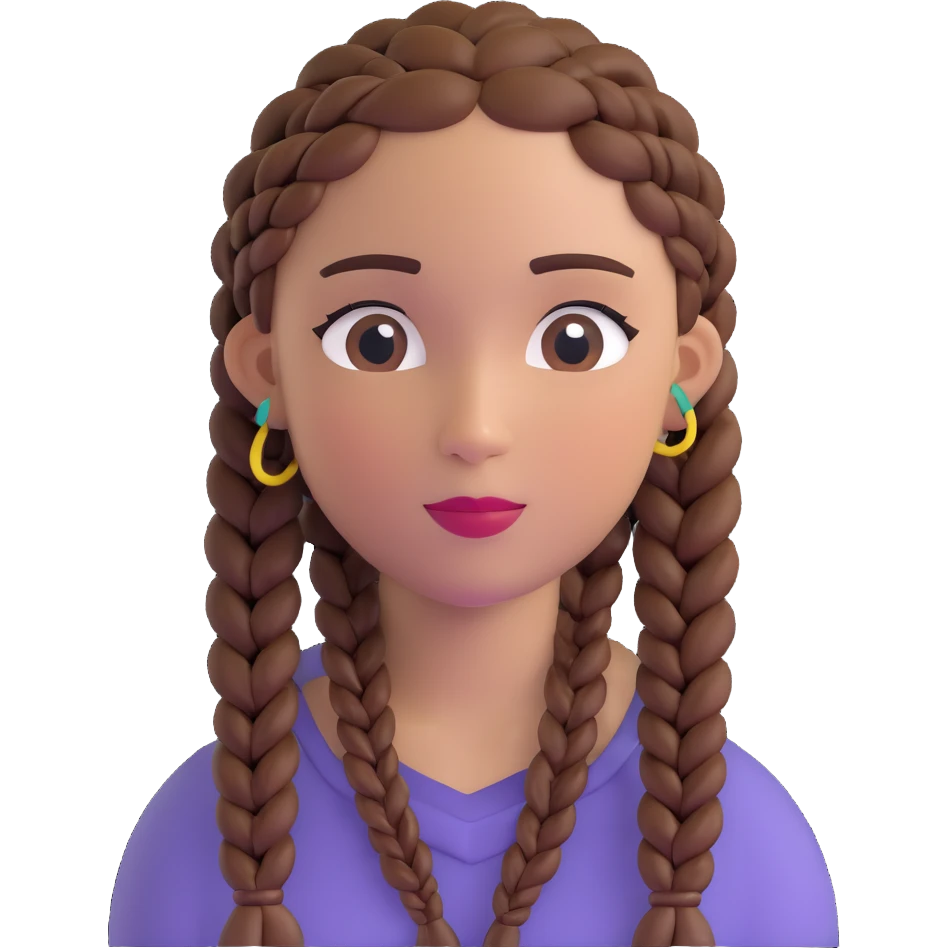 mujer con trenzas estilo hip hop emoji