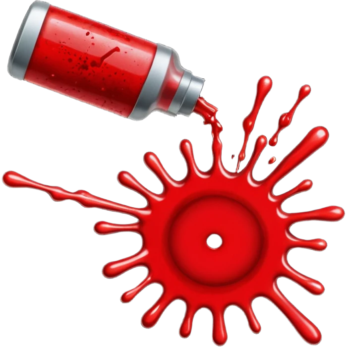 gunshots with red blood around emoji