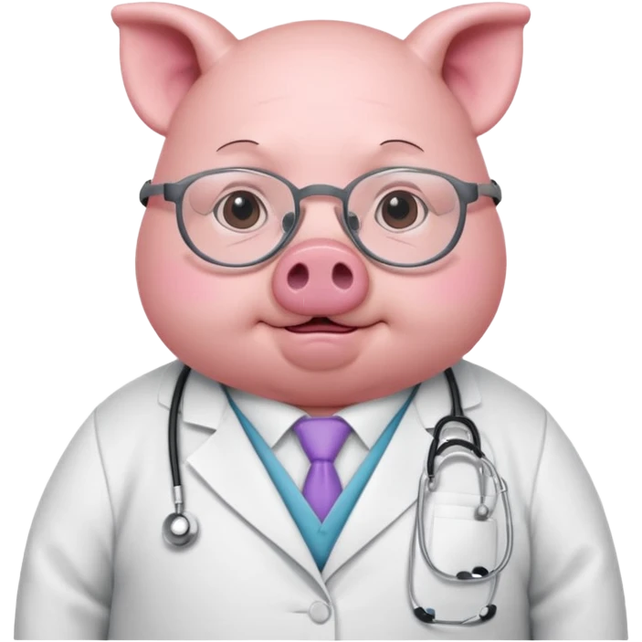 
Chubby pig doctor with glasses














 emoji