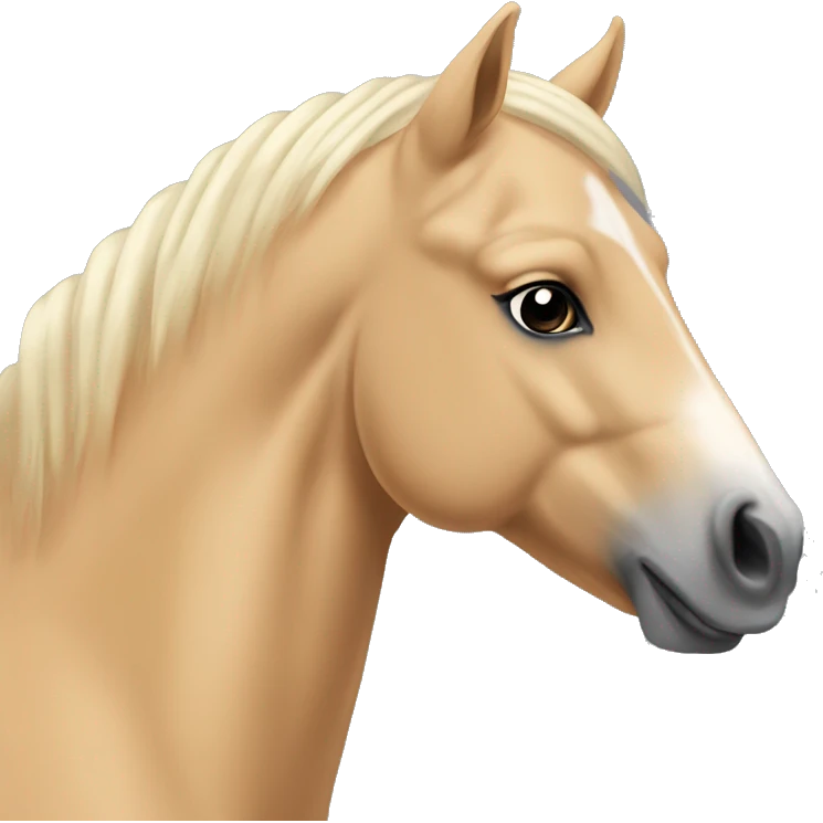 Palomino pony with a blaze going half way up face emoji