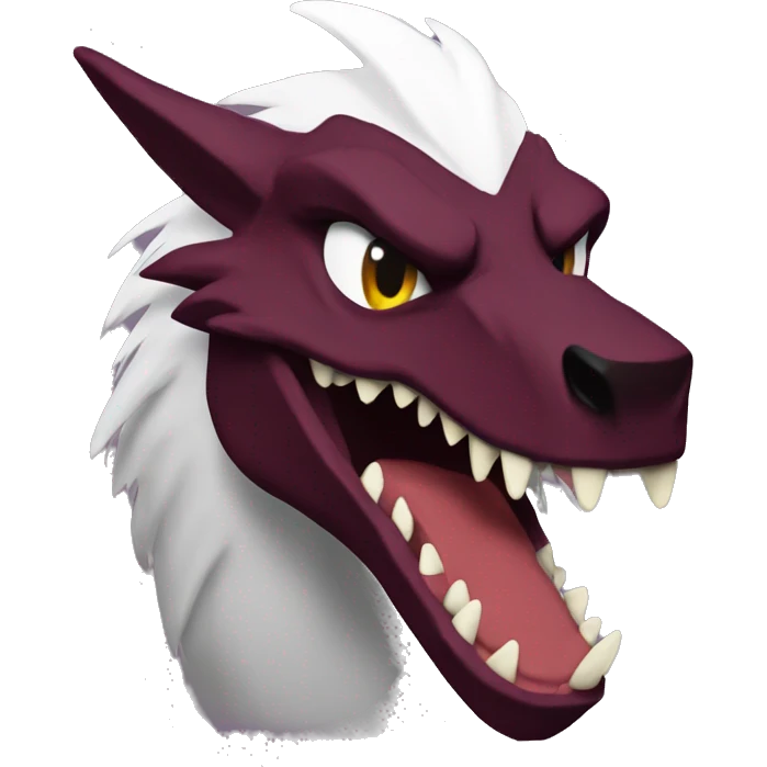 Maroon Edgy Badass Sergal-raptor emoji