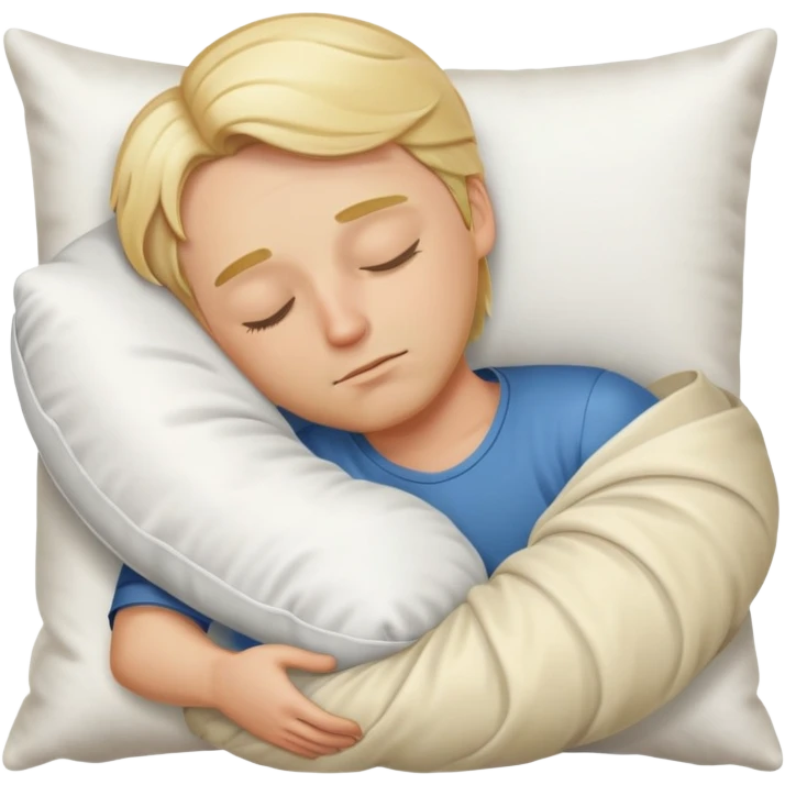 sleeping blonde white man with a silk pillow emoji