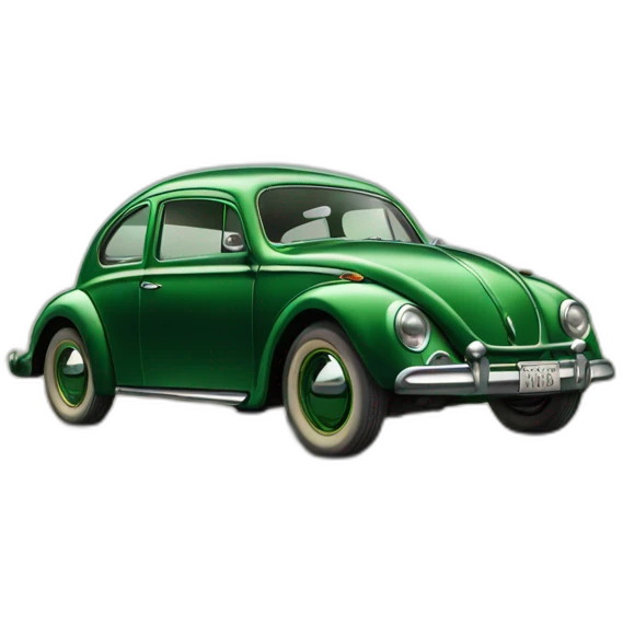 Dark green beetle car year 1951 emoji