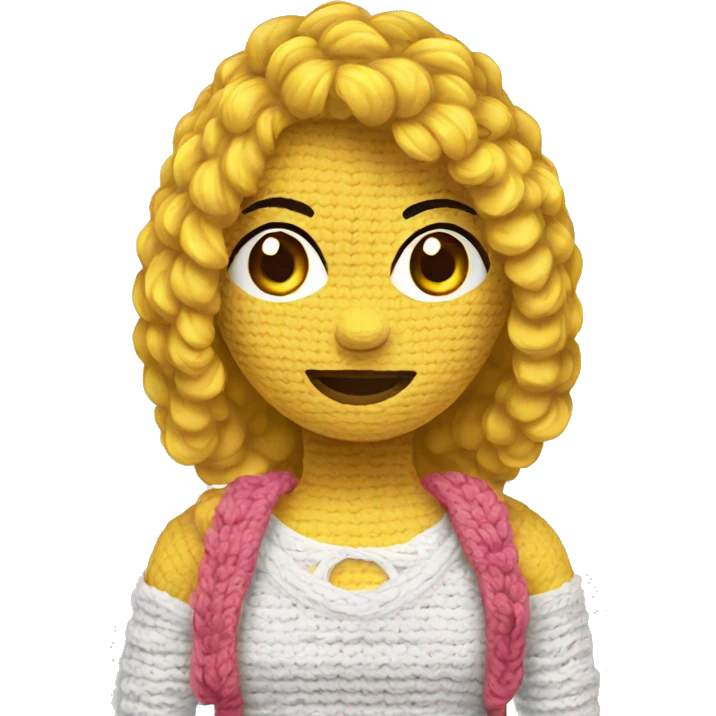 Chica haciendo crochet emoji