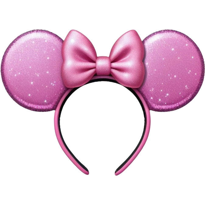 Minnie Mouse ears headband with glitter emoji