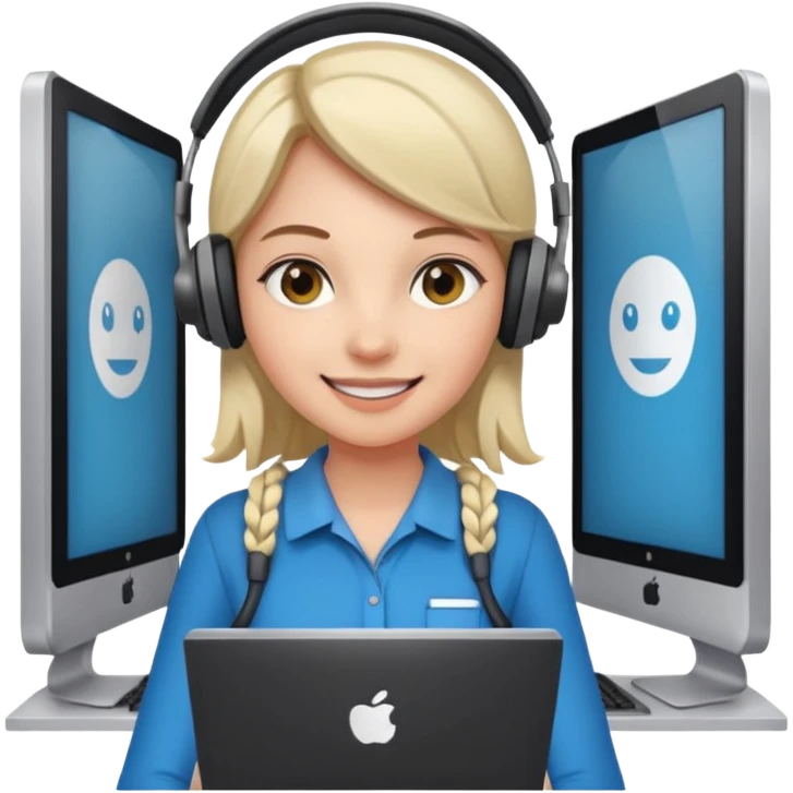 a girl walking through the door into a computer room in an organized manner emoji