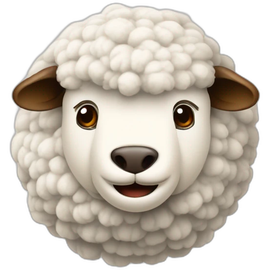 Mouton personnifiée avec deux boules de laine sur la tête emoji