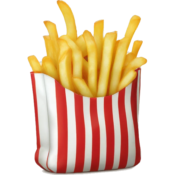 french fries in red white striped bag emoji