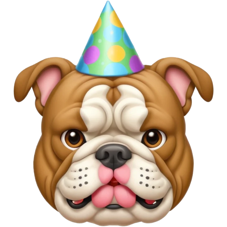 Bull dog wearing a party hat  emoji