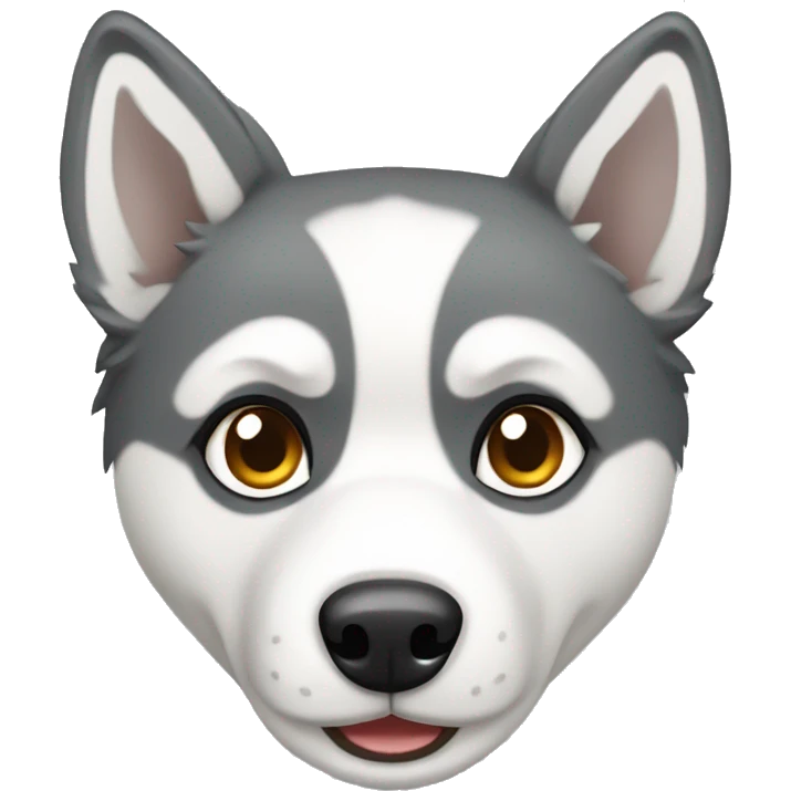 Husky grey and white color  emoji
