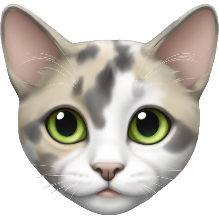 Dilute calico with green eyes laying emoji