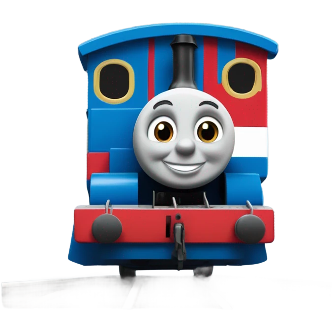 thomas the tank engine with american stripes on it's train body emoji
