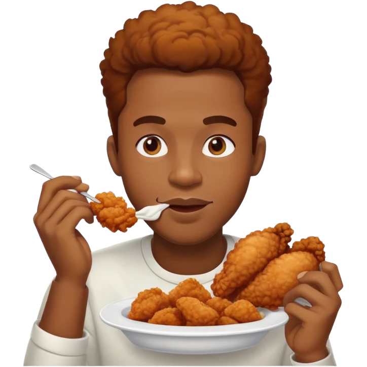 Black guy eating chicken emoji