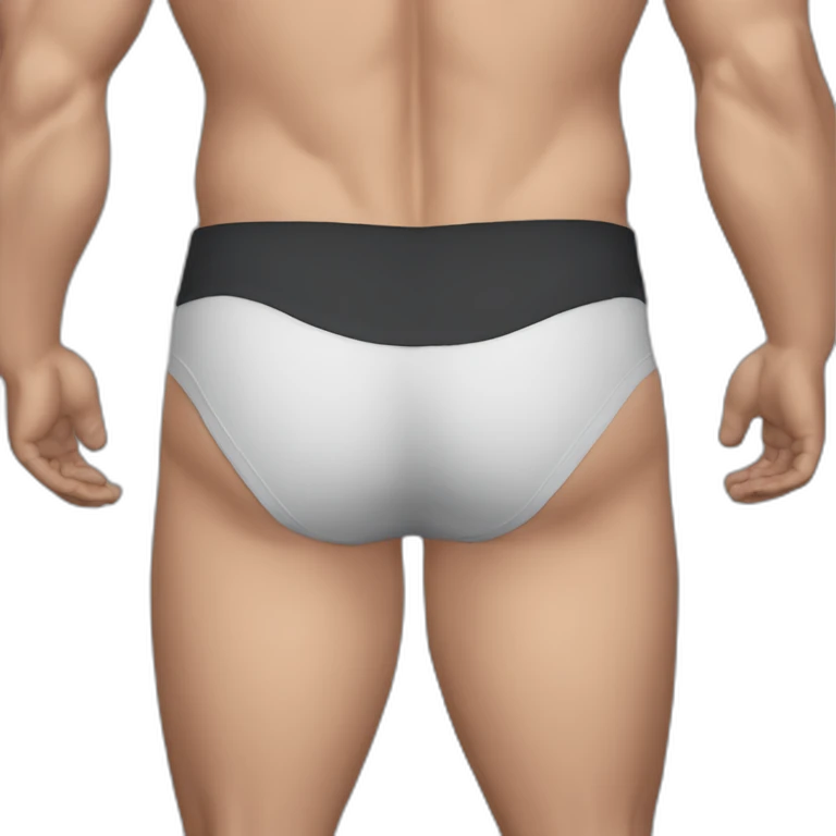 Caucasian Muscularmale large round butt realistic emoji
