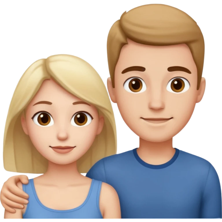 two people in dialogue, chest up, friendly expressions emoji