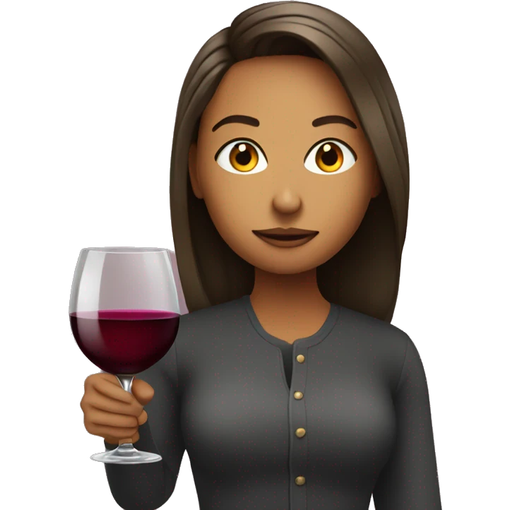 Me with glass of wine emoji