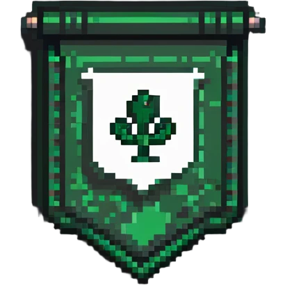 Green flag with moderator symbol, admin logo emoji