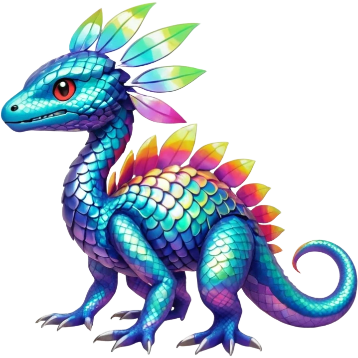 Shiny Exotic Tropical Pokémon-Fakémon-hybrid-creature (full body) emoji