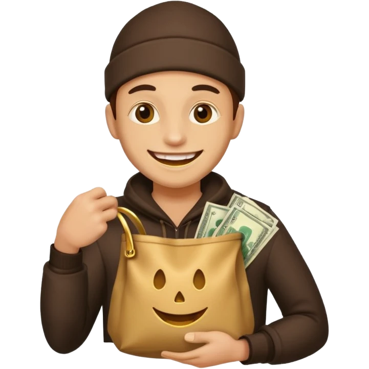 Ladrão com saco de dinheiro emoji