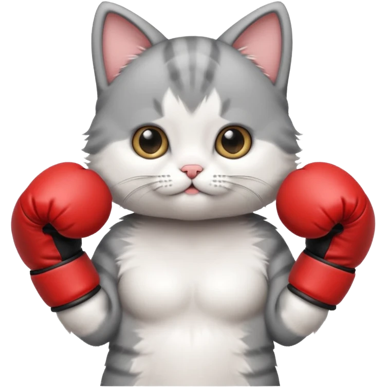 Cute kitten wearing boxing gloves  emoji