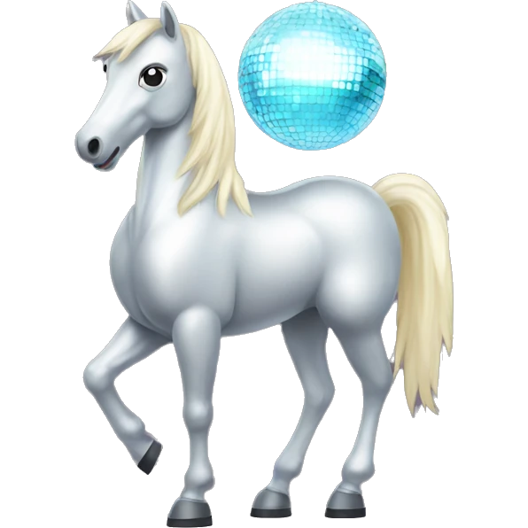 Shiny Mirrorball horse emoji