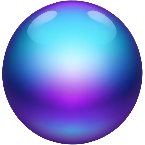 Gradient iridescent purple indigo blue cyan ball emoji