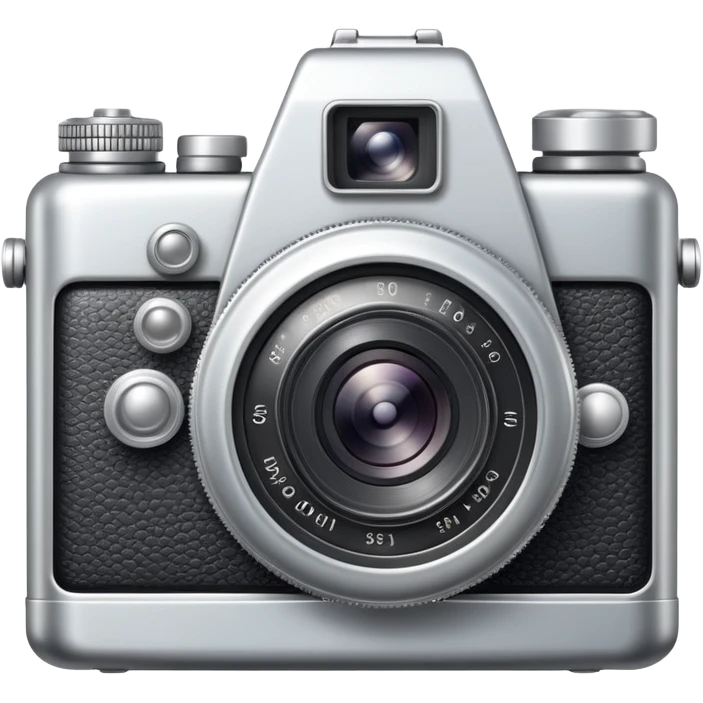 cute vintage silver colored camera emoji