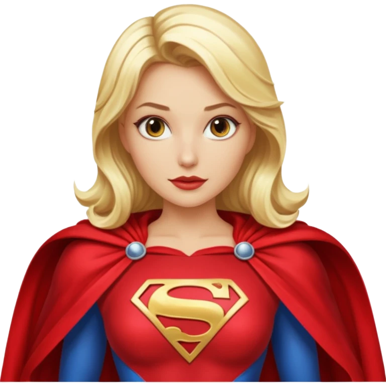 Glamorous blonde women superhero with cape emoji