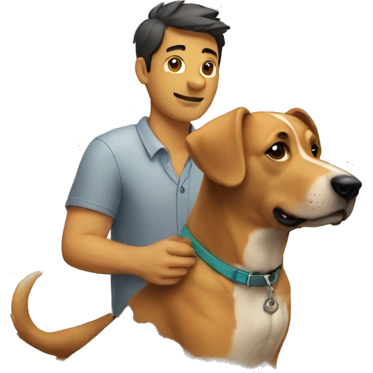 Dog and man emoji