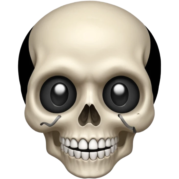 If it's not too difficult, draw a skull with a smile, and have hearts drawn in pencil in its eye sockets, with a transparent background. emoji