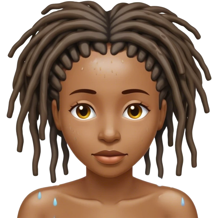 Black woman with locs showering  emoji