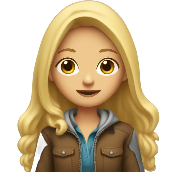 Blonde girl wearing cowboy boots and a hoodie full body  emoji