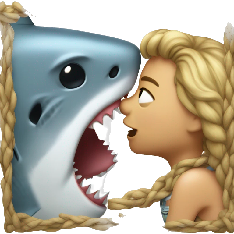 Shark kiss love emoji