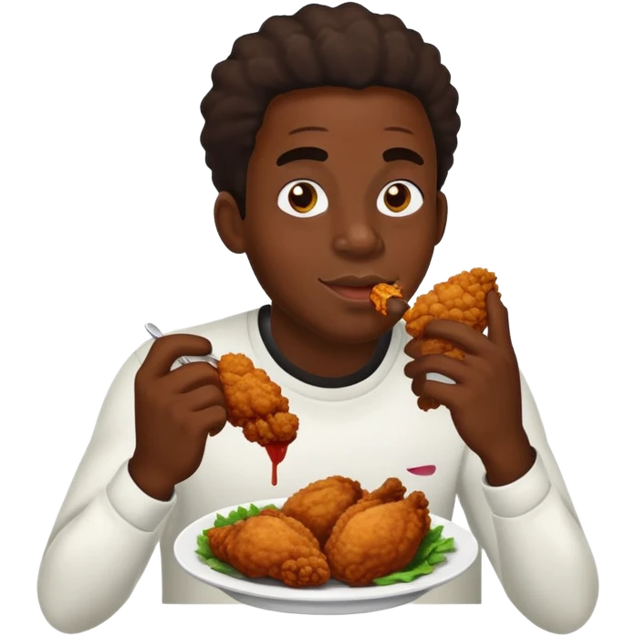 Jamaican guy eating chicken emoji