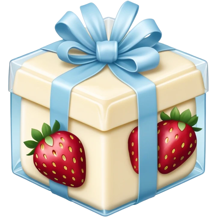 a pale blue package in Strawberries in white chocolate emoji