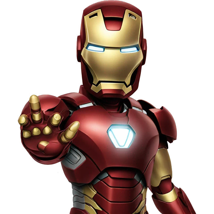 iron man showing refusal with his thumb emoji