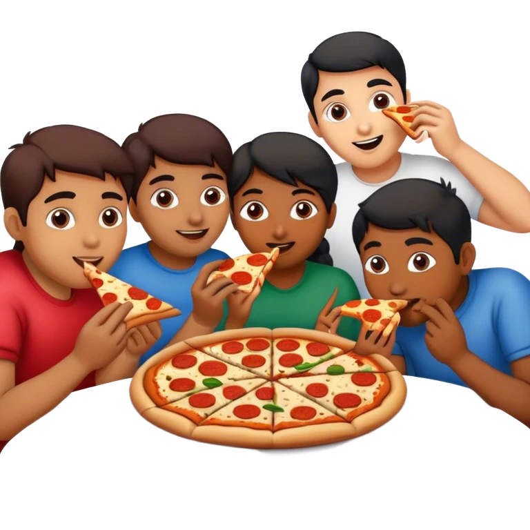 Indian family eating pizza emoji