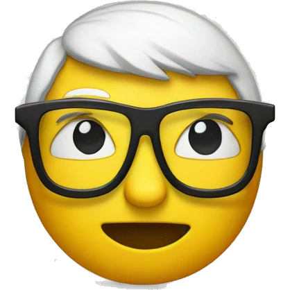 yellow nerd emoji with big glasses with white tape in the middle of glasses emoji